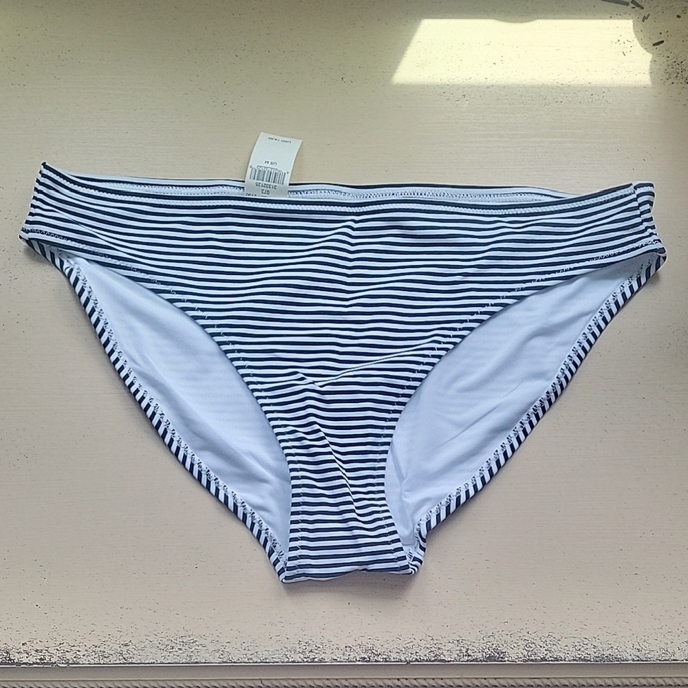 Aerie Black and White Striped Bikini Bottom - M